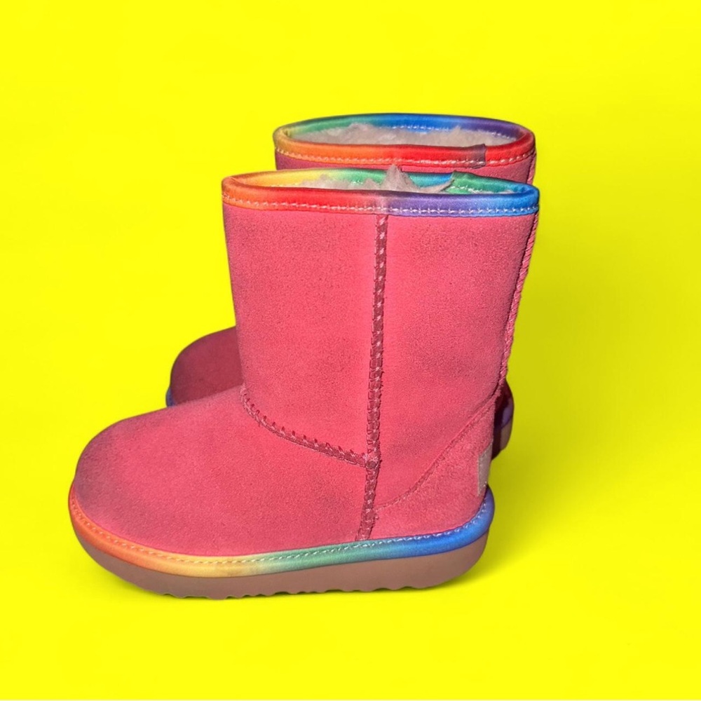 UGG Fuchsia Boots with Multicolor Edge - Picture 2 of 4